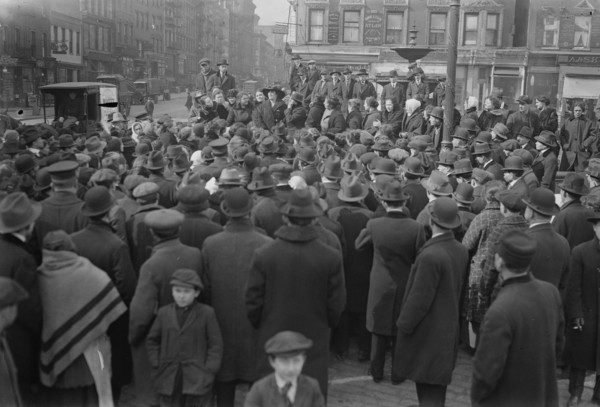 Food protest [East Broadway and Rutgers Street, New York, New York], 1917. Creator: Bain News Service.