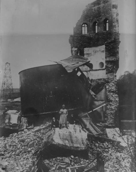 Lodz -- Water Tower wrecked by shells, between c1914 and c1915. Creator: Bain News Service.