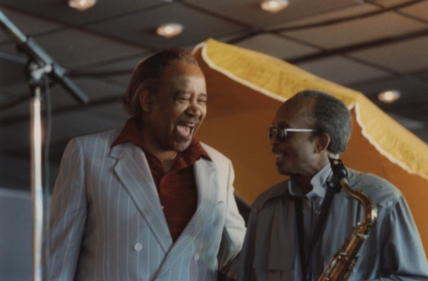 Harry "Sweets" Edison and Jimmy Heath, Jazz Inn Party, Nordwijk, Netherlands, 1989. Creator: Brian Foskett.