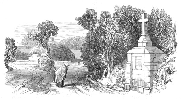 Sketches from Ireland: cross at Kilskeer, to commemorate the murder of Connell, 1870. Creator: Unknown.