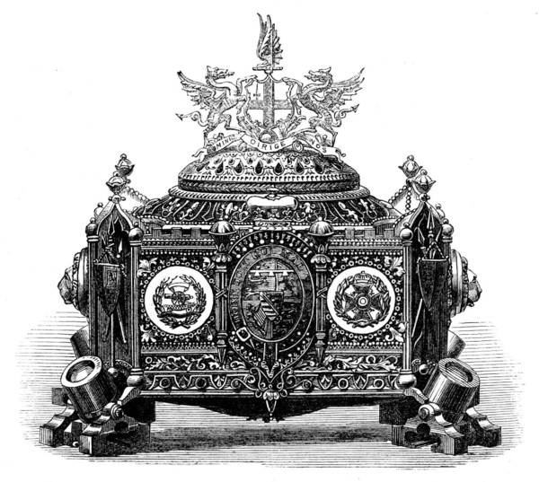 Casket presented to Prince Arthur with the Freedom of the City of London, 1871. Creator: Unknown.