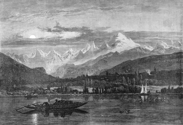 Shooting grebe on the Lake of Geneva, 1870. Creator: Unknown.
