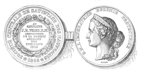 Medal presented to Captain Ward, 1870. Creator: Unknown.