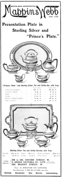 Mappin & Webb; Presentation Plate in Sterling Silver and "Prince's Plate", 1909. Creator: Unknown.