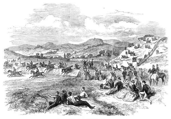 Steeplechase at Punchestown Races, 1870. Creator: Unknown.