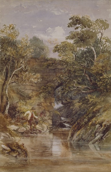 Fishing, A Risky Position, 1843. Creator: David Cox the Younger.