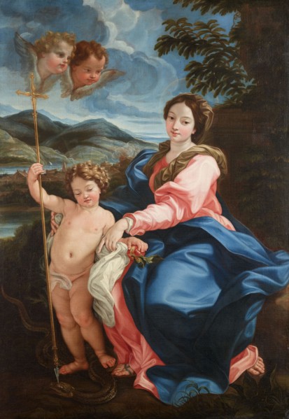 Madonna with Child piercing the Head of the Serpent ('Madonna della Serpe'), 1697-98. Creator: Giovanni Battista Gaulli Baciccio.