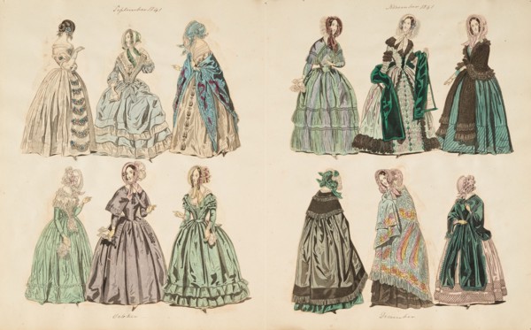 Costume plates, 1841 - 1842. Creator: Unknown.