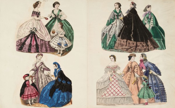 Costume plates, 1860-1861. Creator: Unknown.