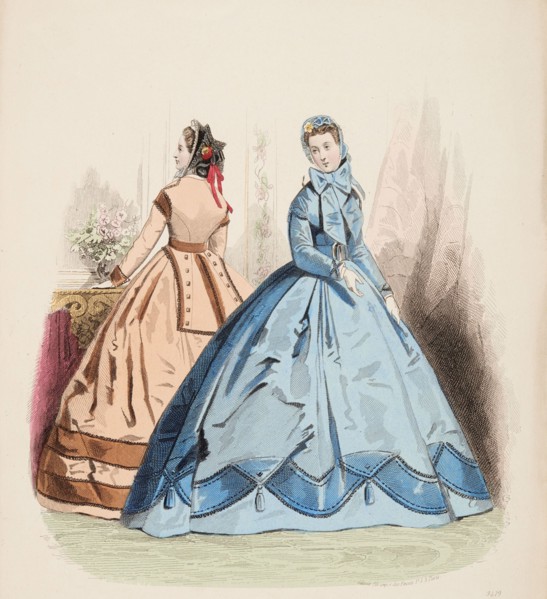 Fashion Plate - Petit Courrier des Dames 'Modes de Paris', 1866. Creator: Gilquin fils.