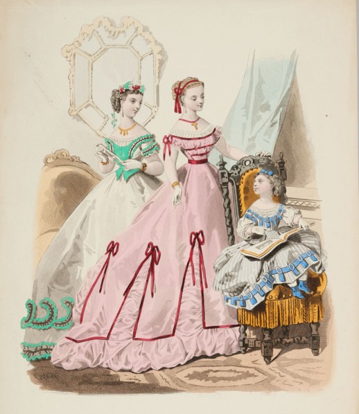 Fashion plate - Journal des Demoiselles II, 1866. Creator: Gilquin fils.