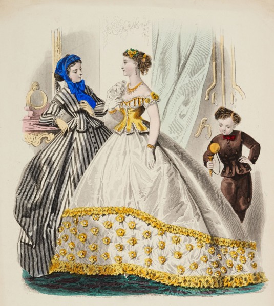 Fashion plate - Journal des Demoiselles III, 1866. Creator: Gilquin fils.