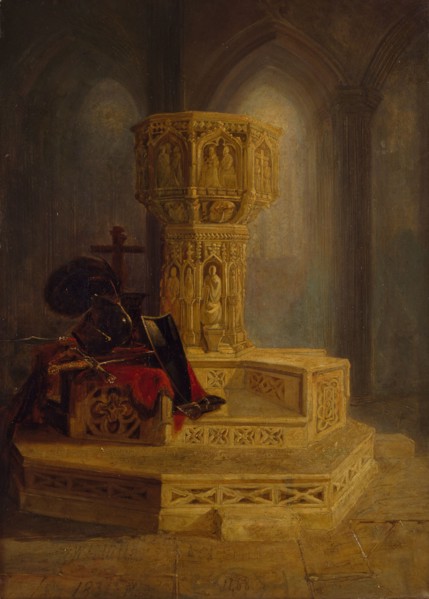 Font, Walsingham Church, 1831. Creator: William James Muller.