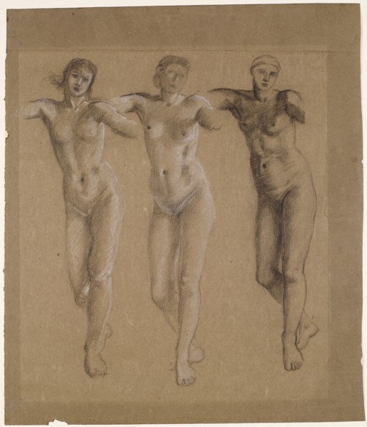 The Fates - Three Studies for one of the Lovers / or Cupid and Psyche, 1865. Creator: Sir Edward Coley Burne-Jones.