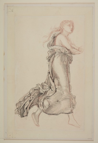 Female - Drapery Study of Flying Drapery, 1865-66. Creator: Sir Edward Coley Burne-Jones.