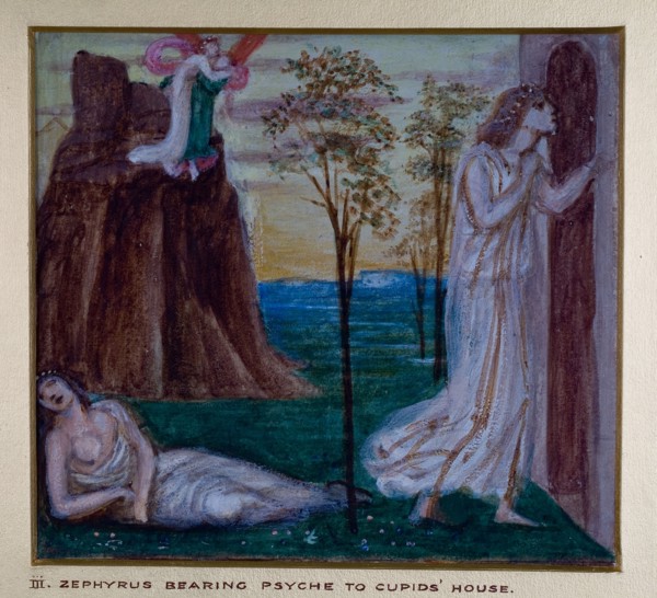 Cupid and Psyche - Study for the Palace Green Mural - Zephyrus bearing Psyche, 1872. Creator: Sir Edward Coley Burne-Jones.