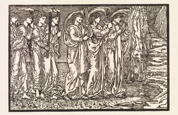 Cupid and Psyche - Procession of Musicians and Torchbearers accompanying Psyche to the..., 1880. Creator: Sir Edward Coley Burne-Jones.