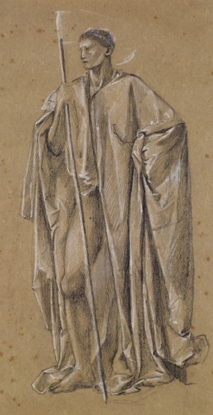 Drapery Study for St John the Baptist, 1865-66. Creator: Sir Edward Coley Burne-Jones.