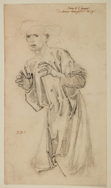 St George Series - Drapery Study of Kneeling Figure for 'The Petition to the King', 1865-66. Creator: Sir Edward Coley Burne-Jones.