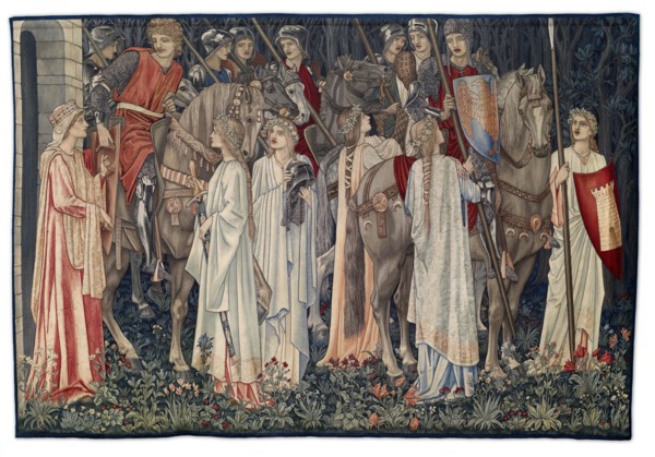 Quest for the Holy Grail Tapestries - Panel 2 - The Arming and Departure of the Knights, 1895-96. Creator: Sir Edward Coley Burne-Jones.