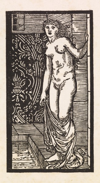 Cupid and Psyche - Psyche entering the Bath in the Palace, 1880. Creator: GF Campfield.