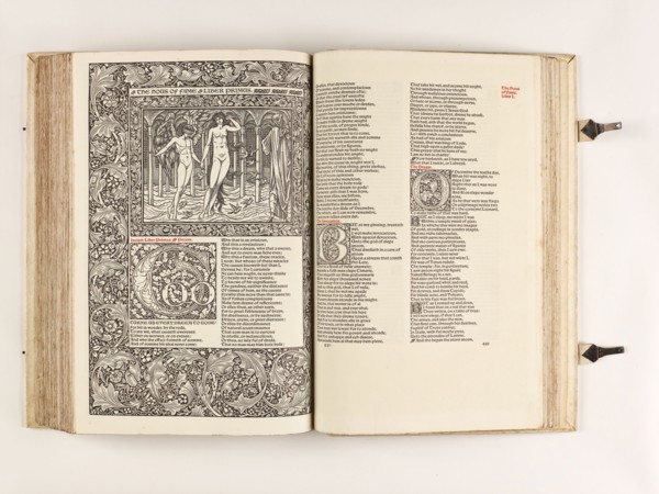 The Kelmscott Chaucer - The Works of Geoffrey Chaucer Now Newly Imprinted, 1896. Creator: Sir Edward Coley Burne-Jones.