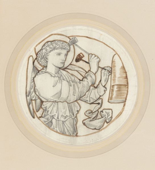 Angel playing on bells, 1865. Creator: Sir Edward Coley Burne-Jones.