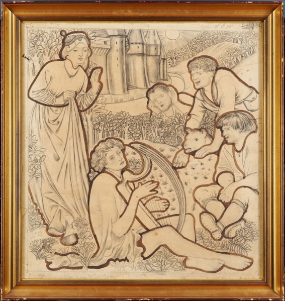 The Madness of Sir Tristram, 1862. Creator: Sir Edward Coley Burne-Jones.