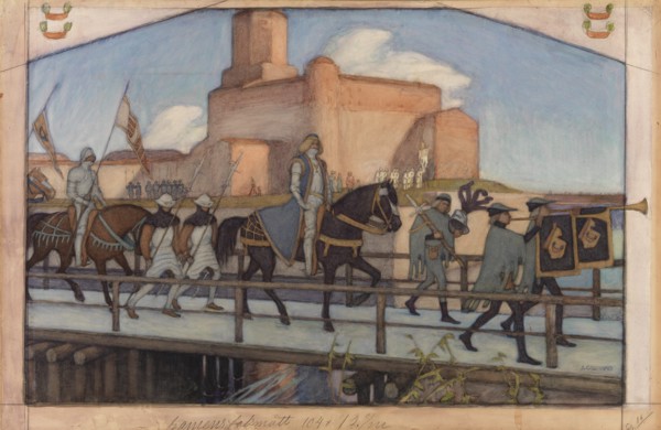 Kaarle Knuutinpoja's departure from Viipurinlinna, 1900-1905. Creator: Albert Gebhard.