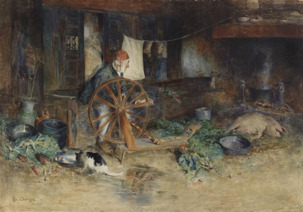 Old Man Threading Yarn. Creator: Allan Österlind.