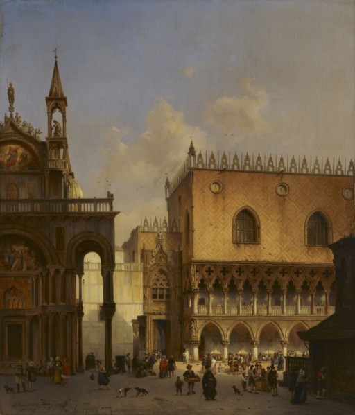 At the St Mark's Square in Venice, 1844. Creator: Ivo Ambroise Vermeersch.