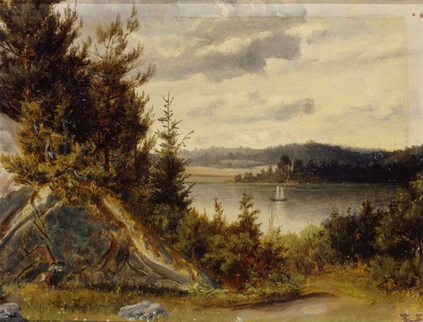 Woods and Waterfront Landscape. Creator: Johan Knutson.