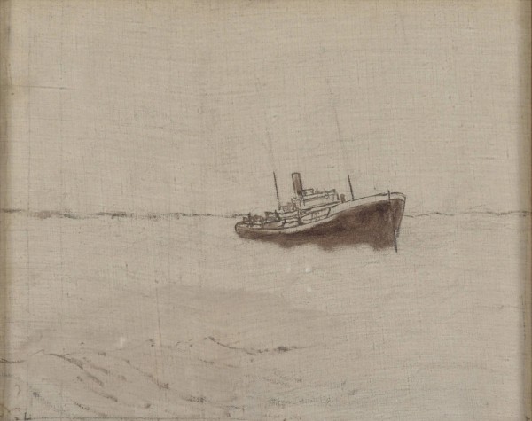A ship at sea. Creator: Oscar Kleineh.