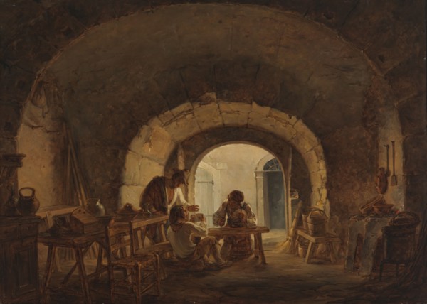 In the Ruins of the Marcellus Theatre, 1820. Creator: Alexander Lauréus.