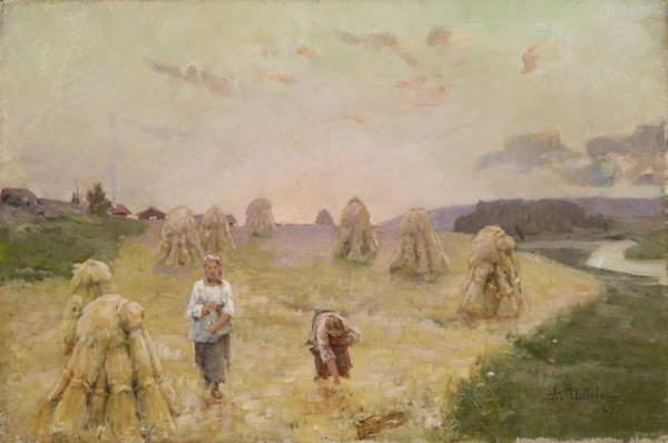 Harvest folk, 1883. Creator: Aukusti Uotila.