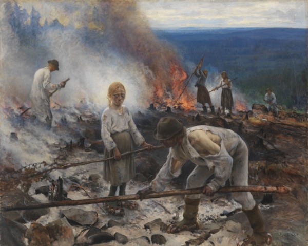 Under the Yoke (Burning the Brushwood), 1893. Creator: Eero Jarnefelt.