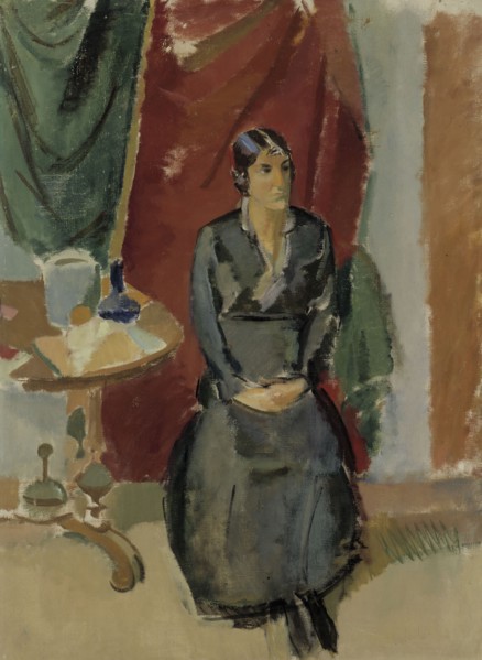 Seated Woman in Black, 1918-1919. Creator: Karl Isakson.