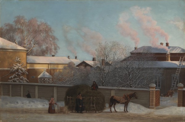Annankatu on a Cold Winter Morning, 1868. Creator: Magnus von Wright.