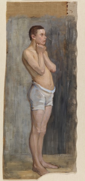 Nude Study, Standing Boy, 1903. Creator: Maria Wiik.
