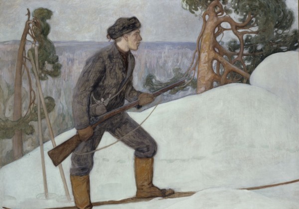 The Lynx Hunter, 1900. Creator: Pekka Halonen.