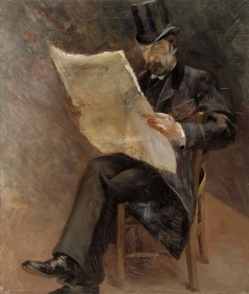 Newspaper reader (Björn Wasastjerna), 1889. Creator: Torsten Wasastjerna.
