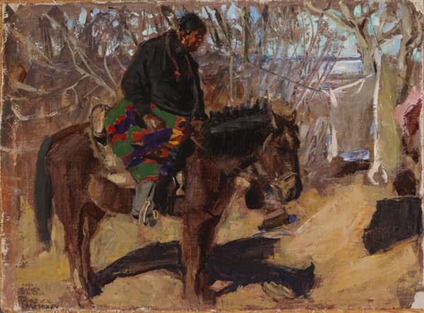 Native American on Horseback, 1925. Creator: Akseli Gallen-Kallela.
