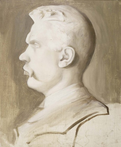 Albert Edelfelt (after a sculpture by Ville Vallgren), 1893-1900. Creator: Hugo Simberg.