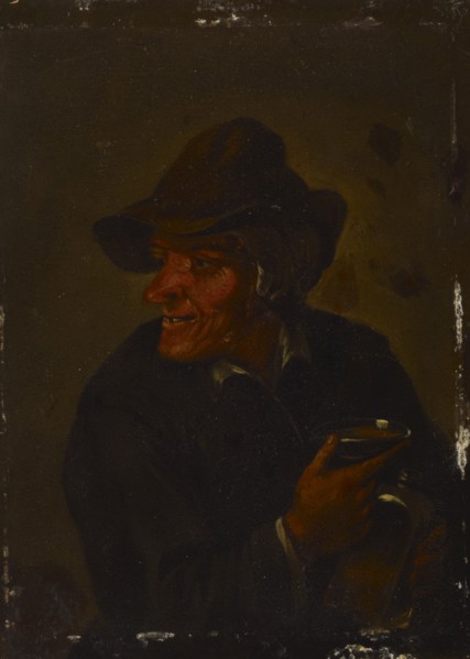 A man holding a glass, c1650s. Creator: David Teniers II.
