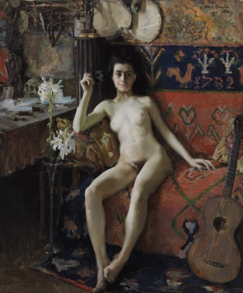 Démasquée, (Unmasked), 1888. Creator: Akseli Gallen-Kallela.