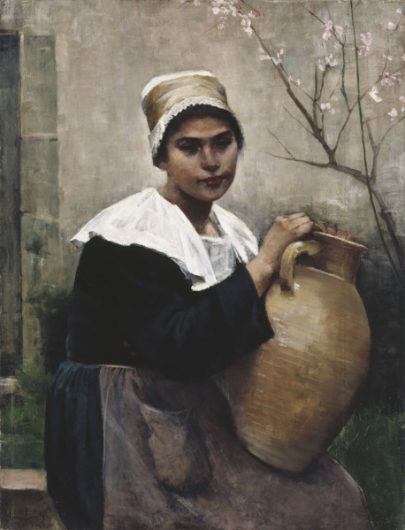 Breton Girl Holding a Jar, 1884. Creator: Amelie Lundahl.