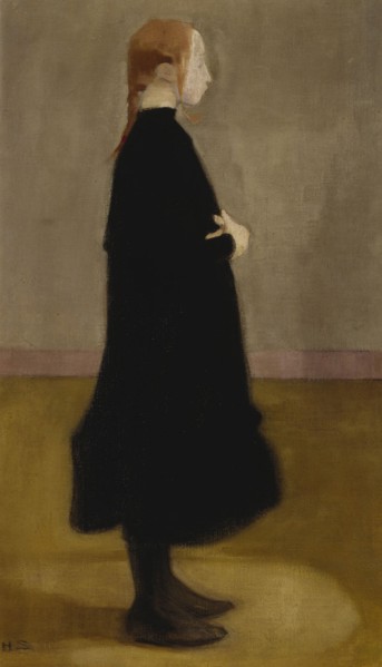 The School Girl II (Girl in Black), 1908. Creator: Helene Schjerfbeck.
