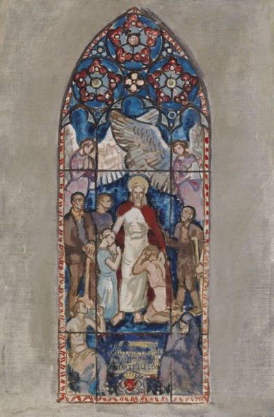 Come to Me, sketch for a stained glass window in Pori Church, 1924. Creator: Magnus Enckell.