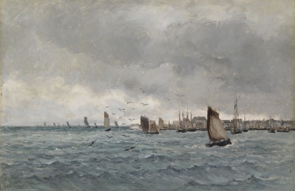 Harbour scene (Concarneau), 1849-1887. Creator: Emile Louis Vernier.