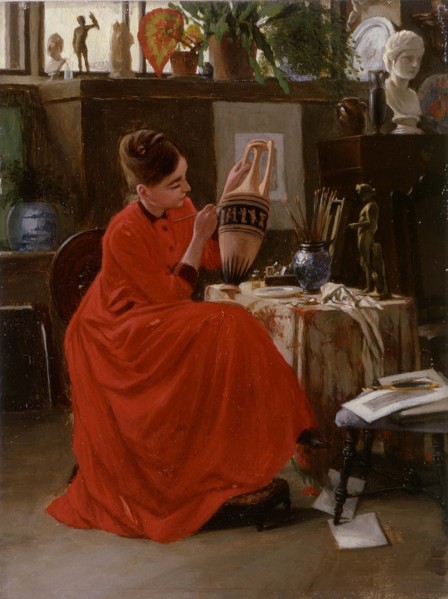 Interior with Vase Painter. Creator: Severin Falkman.